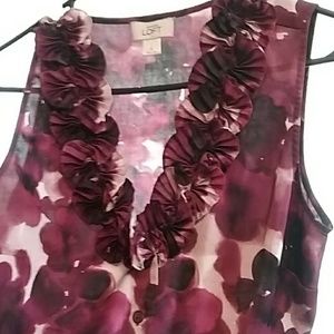 LOFT button down sleeveless blouse